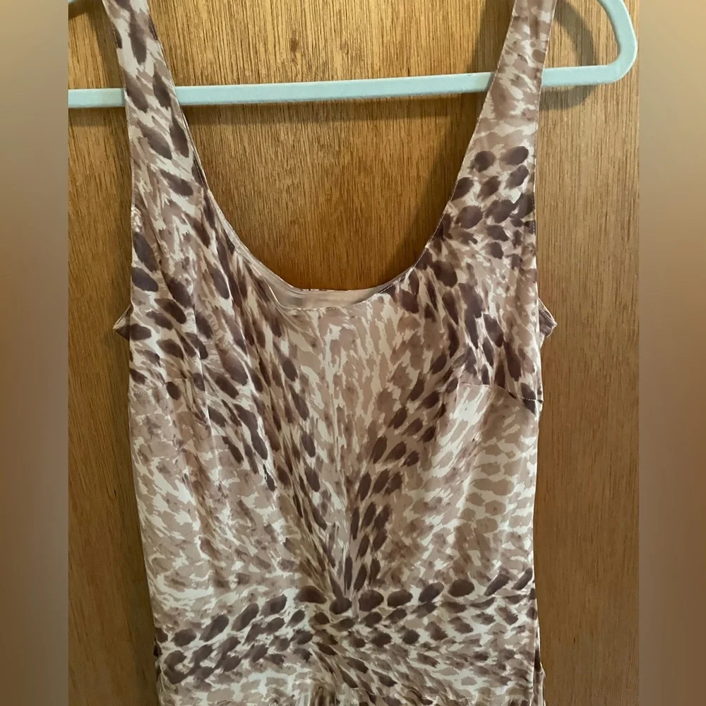 Jones Wear Brown & Tan Animal Print Midi Dress